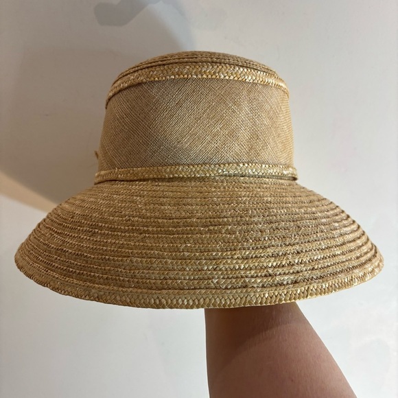 THE SCALA O/S Natural Fibres Hat Sheer Wide Band and 3D Flora Accent at Back - Picture 4 of 9